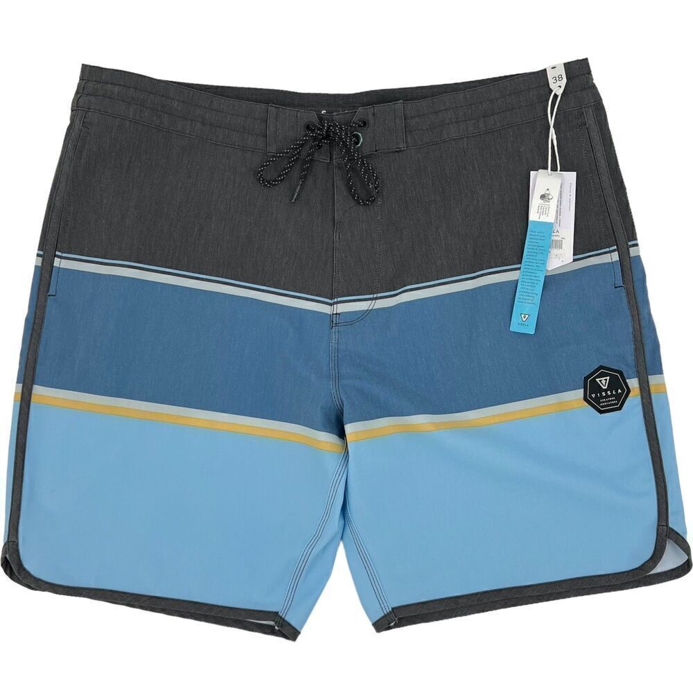 NEW Vissla Men's The Point 19.5" Boardshorts Gray/Blue Size 38x8